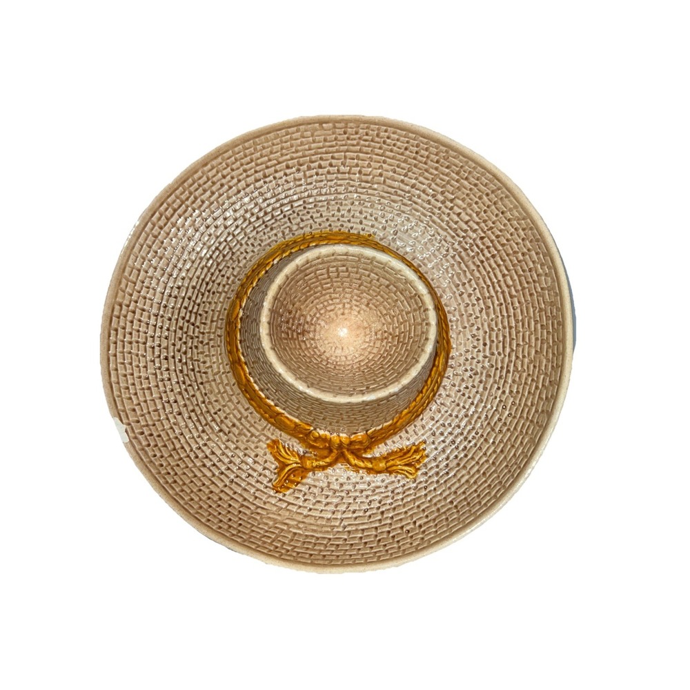 Whittier Pottery Sombrero Straw‎ Hat Ceramic Chip Dip Bowl USA WPO 86 VTG CHIP